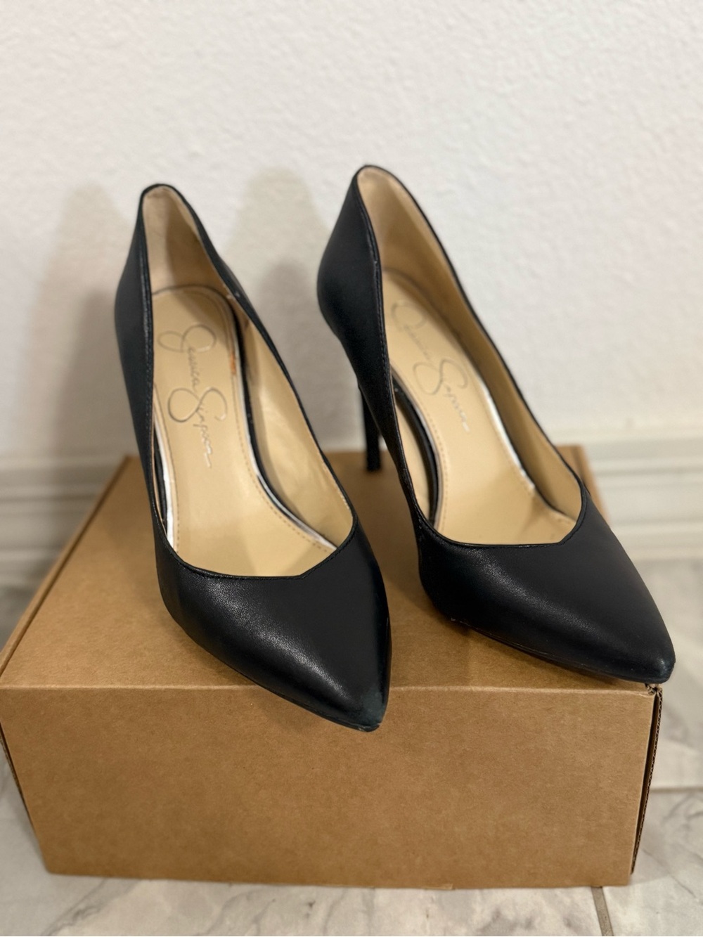 Jessica Simpson Black Pointed Toe Stiletto Heels